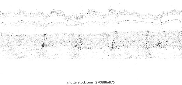 Padrão abstrato preto e branco com linhas onduladas e textura manchada.