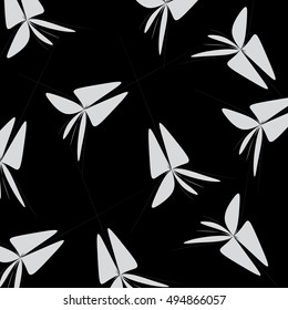 Black and white abstract pattern,lilies