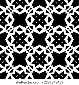 Black and white abstract patterns.Seamless monochrome repeating pattern for web page, textures, card, poster, fabric, textile.