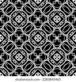 Black and white abstract patterns.Seamless monochrome repeating pattern for web page, textures, card, poster, fabric, textile.