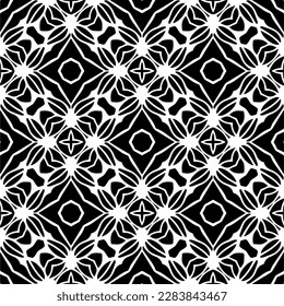 Black and white abstract patterns.Seamless monochrome repeating pattern for web page, textures, card, poster, fabric, textile.