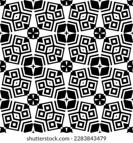 Black and white abstract patterns.Seamless monochrome repeating pattern for web page, textures, card, poster, fabric, textile.