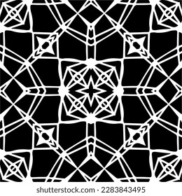 Black and white abstract patterns.Seamless monochrome repeating pattern for web page, textures, card, poster, fabric, textile.