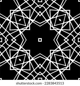 Black and white abstract patterns.Seamless monochrome repeating pattern for web page, textures, card, poster, fabric, textile.
