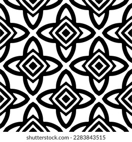 Patrones abstractos en blanco y negro.Patrón de repetición monocromo sin foco para páginas web, texturas, tarjetas, afiches, tejidos, textiles.