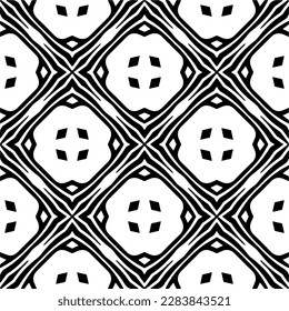 Black and white abstract patterns.Seamless monochrome repeating pattern for web page, textures, card, poster, fabric, textile.