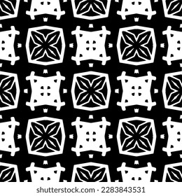 Schwarz-Weiß abstrakte Muster.Nahtlose monochrome Wiederholung Muster für Webseiten, Texturen, Karten, Poster, Gewebe, Textilien.