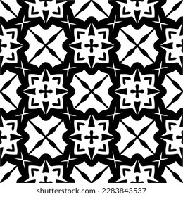 Black and white abstract patterns.Seamless monochrome repeating pattern for web page, textures, card, poster, fabric, textile.
