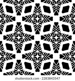 Black and white abstract patterns.Seamless monochrome repeating pattern for web page, textures, card, poster, fabric, textile.