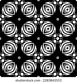 Black and white abstract patterns.Seamless monochrome repeating pattern for web page, textures, card, poster, fabric, textile.