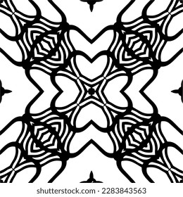 Black and white abstract patterns.Seamless monochrome repeating pattern for web page, textures, card, poster, fabric, textile.