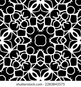 Black and white abstract patterns.Seamless monochrome repeating pattern for web page, textures, card, poster, fabric, textile.