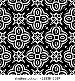 Black and white abstract patterns.Seamless monochrome repeating pattern for web page, textures, card, poster, fabric, textile.