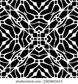 Black and white abstract patterns.Seamless monochrome repeating pattern for web page, textures, card, poster, fabric, textile.