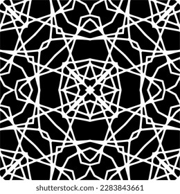 Black and white abstract patterns.Seamless monochrome repeating pattern for web page, textures, card, poster, fabric, textile.