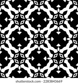Black and white abstract patterns.Seamless monochrome repeating pattern for web page, textures, card, poster, fabric, textile.
