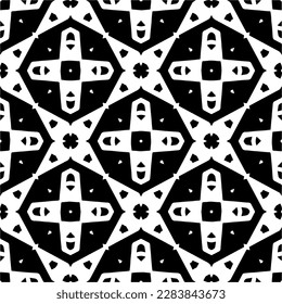 Black and white abstract patterns.Seamless monochrome repeating pattern for web page, textures, card, poster, fabric, textile.