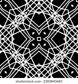 Black and white abstract patterns.Seamless monochrome repeating pattern for web page, textures, card, poster, fabric, textile.