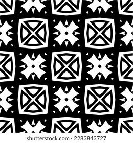 Black and white abstract patterns.Seamless monochrome repeating pattern for web page, textures, card, poster, fabric, textile.