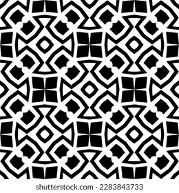 Patrones abstractos en blanco y negro.Patrón de repetición monocromo sin foco para páginas web, texturas, tarjetas, afiches, tejidos, textiles.