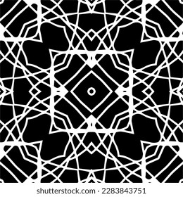 Black and white abstract patterns.Seamless monochrome repeating pattern for web page, textures, card, poster, fabric, textile.