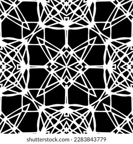 Black and white abstract patterns.Seamless monochrome repeating pattern for web page, textures, card, poster, fabric, textile.