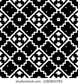 Black and white abstract patterns.Seamless monochrome repeating pattern for web page, textures, card, poster, fabric, textile.