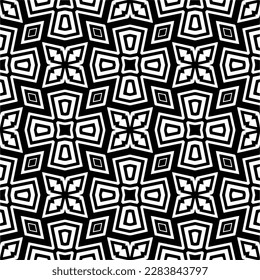 Black and white abstract patterns.Seamless monochrome repeating pattern for web page, textures, card, poster, fabric, textile.