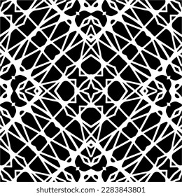 Schwarz-Weiß abstrakte Muster.Nahtlose monochrome Wiederholung Muster für Webseiten, Texturen, Karten, Poster, Gewebe, Textilien.