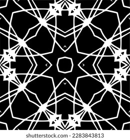 Black and white abstract patterns.Seamless monochrome repeating pattern for web page, textures, card, poster, fabric, textile.