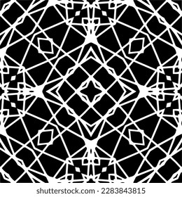 Black and white abstract patterns.Seamless monochrome repeating pattern for web page, textures, card, poster, fabric, textile.