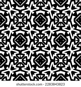 Black and white abstract patterns.Seamless monochrome repeating pattern for web page, textures, card, poster, fabric, textile.