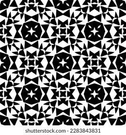 Patrones abstractos en blanco y negro.Patrón de repetición monocromo sin foco para páginas web, texturas, tarjetas, afiches, tejidos, textiles.
