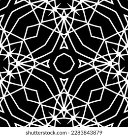 Black and white abstract patterns.Seamless monochrome repeating pattern for web page, textures, card, poster, fabric, textile.