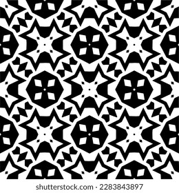 Black and white abstract patterns.Seamless monochrome repeating pattern for web page, textures, card, poster, fabric, textile.