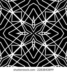 Black and white abstract patterns.Seamless monochrome repeating pattern for web page, textures, card, poster, fabric, textile.