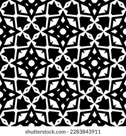 Black and white abstract patterns.Seamless monochrome repeating pattern for web page, textures, card, poster, fabric, textile.