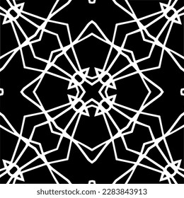 Black and white abstract patterns.Seamless monochrome repeating pattern for web page, textures, card, poster, fabric, textile.