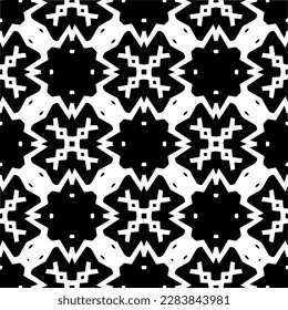 Black and white abstract patterns.Seamless monochrome repeating pattern for web page, textures, card, poster, fabric, textile.
