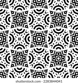 Black and white abstract patterns.Seamless monochrome repeating pattern for web page, textures, card, poster, fabric, textile.