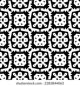 Schwarz-Weiß abstrakte Muster.Nahtlose monochrome Wiederholung Muster für Webseiten, Texturen, Karten, Poster, Gewebe, Textilien.