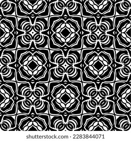 Black and white abstract patterns.Seamless monochrome repeating pattern for web page, textures, card, poster, fabric, textile.