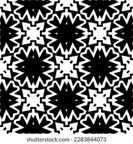 Black and white abstract patterns.Seamless monochrome repeating pattern for web page, textures, card, poster, fabric, textile.