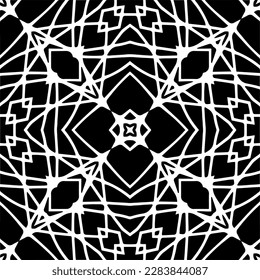Black and white abstract patterns.Seamless monochrome repeating pattern for web page, textures, card, poster, fabric, textile.