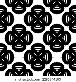 Black and white abstract patterns.Seamless monochrome repeating pattern for web page, textures, card, poster, fabric, textile.