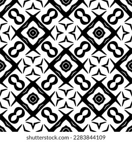 Patrones abstractos en blanco y negro.Patrón de repetición monocromo sin foco para páginas web, texturas, tarjetas, afiches, tejidos, textiles.