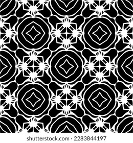 Black and white abstract patterns.Seamless monochrome repeating pattern for web page, textures, card, poster, fabric, textile.