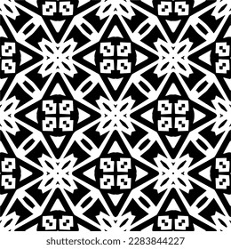 Black and white abstract patterns.Seamless monochrome repeating pattern for web page, textures, card, poster, fabric, textile.