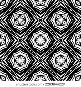 Schwarz-Weiß abstrakte Muster.Nahtlose monochrome Wiederholung Muster für Webseiten, Texturen, Karten, Poster, Gewebe, Textilien.