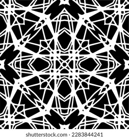 Black and white abstract patterns.Seamless monochrome repeating pattern for web page, textures, card, poster, fabric, textile.